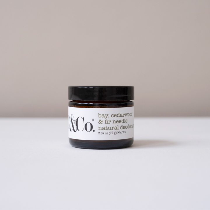 Jar of natural deodorant